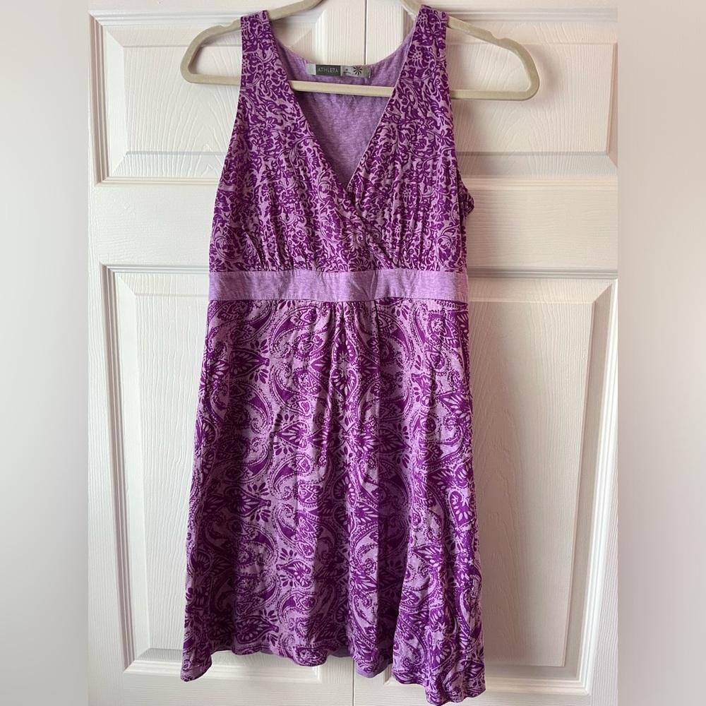 Athleta Purple Paisley Dress